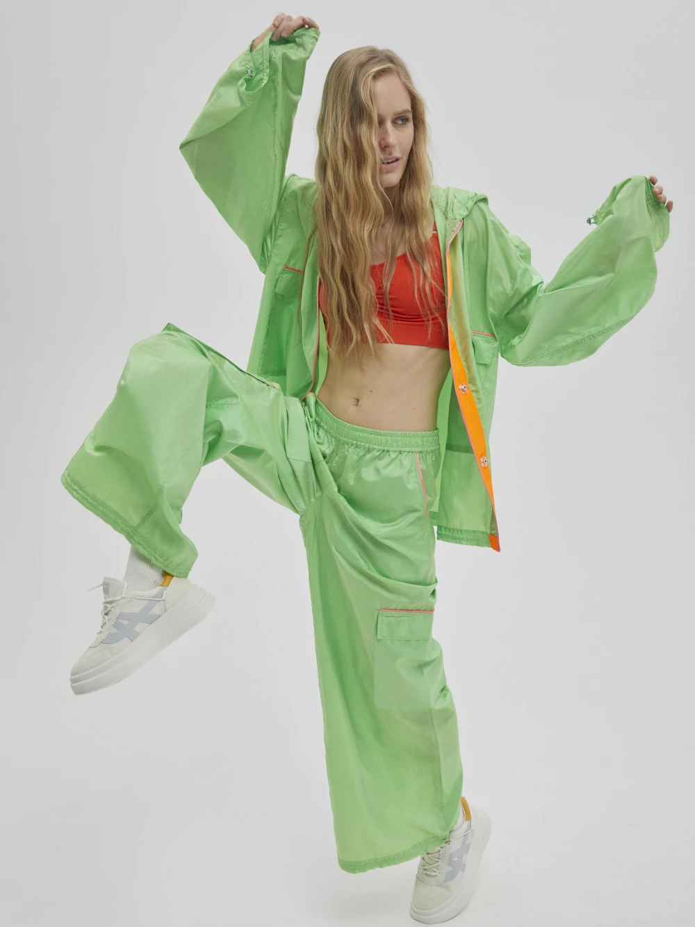 Брюки Richi (Цвет Салатовый, Размер L, Состав 100% шёлк)