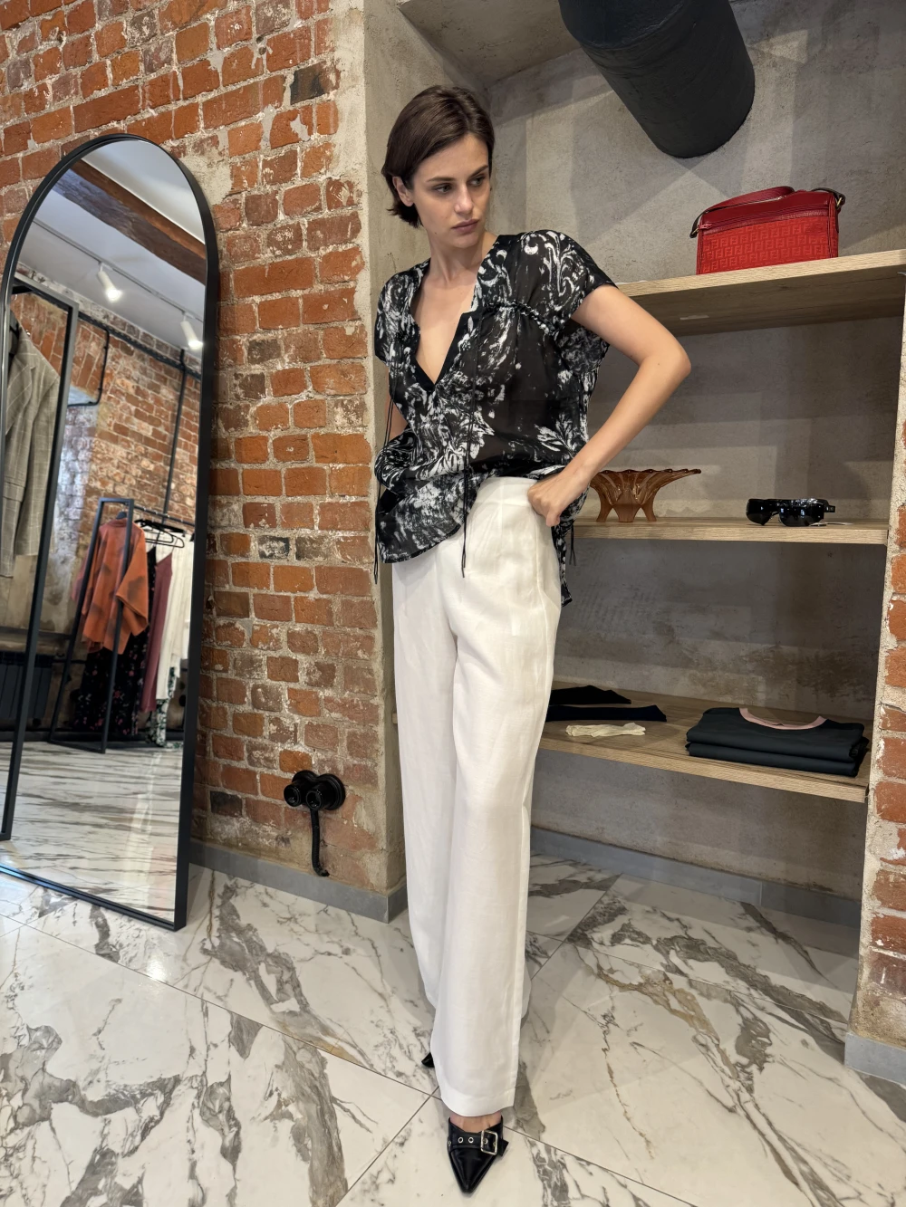 Брюки Moli (Цвет Белый, Размер 48/L, Состав 50% лён, 50% вискоза)