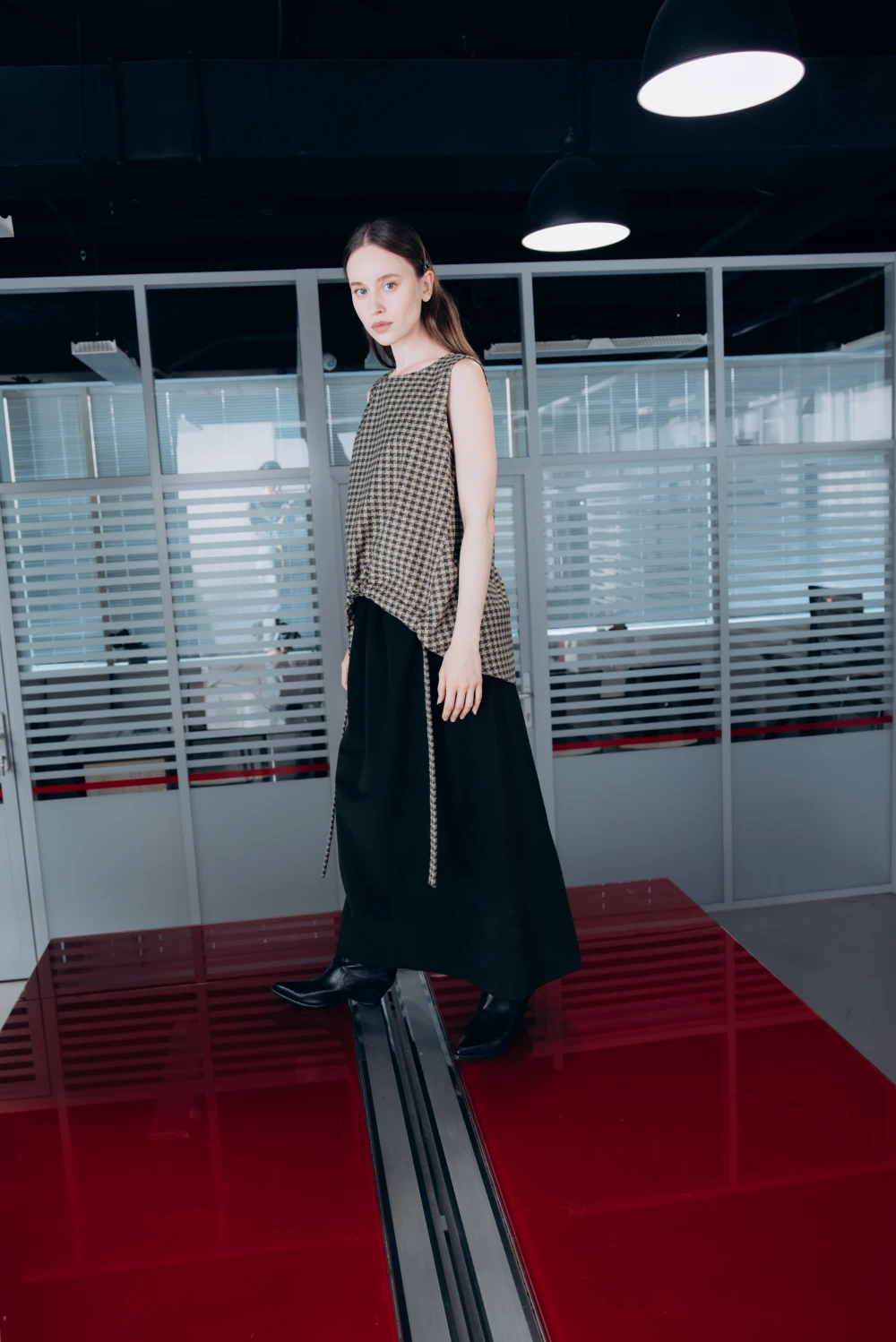 Топ Co-working ( Цвет Коричневый в клетку )