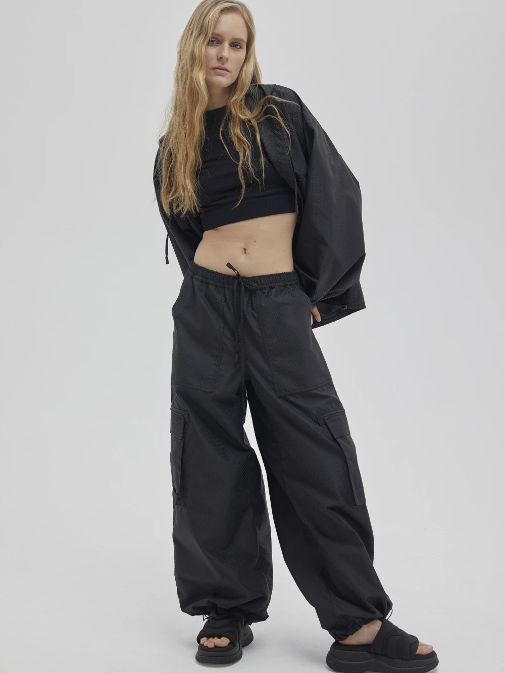 Ветровка Pearl (Цвет Чёрный, Размер L, Состав 97% хлопок, 3% эластан)