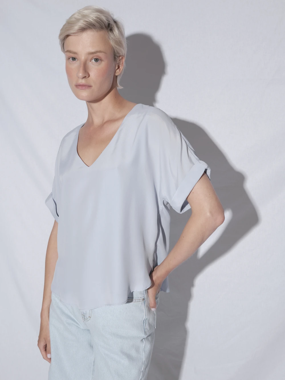 Блузка Daizy (Цвет Голубой, Размер S, Состав 70% ацетат, 30% шёлк)