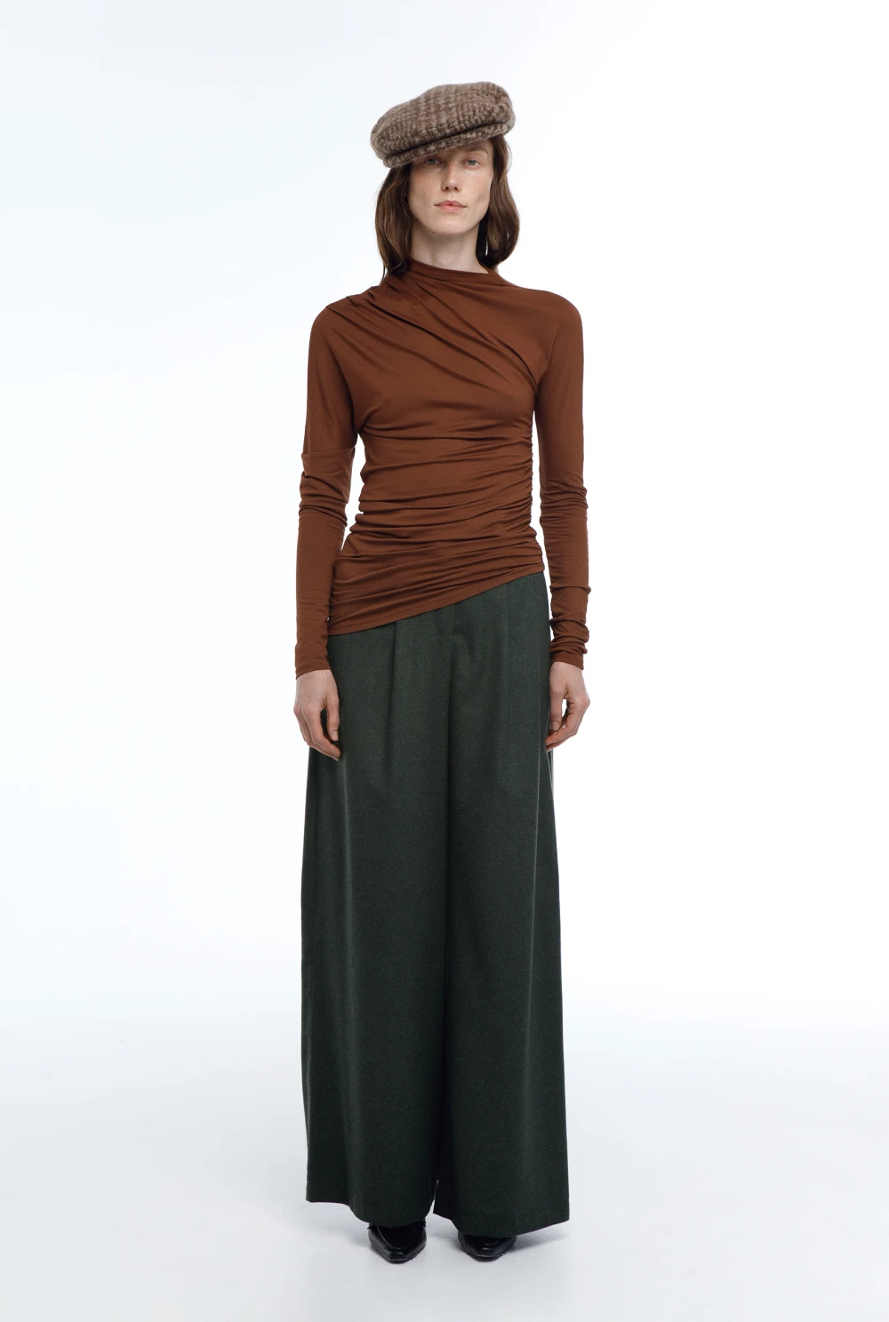 Лонгслив Drape (Цвет Терракот, Размер 44/S, Состав 97% вискоза, 3% эластан)