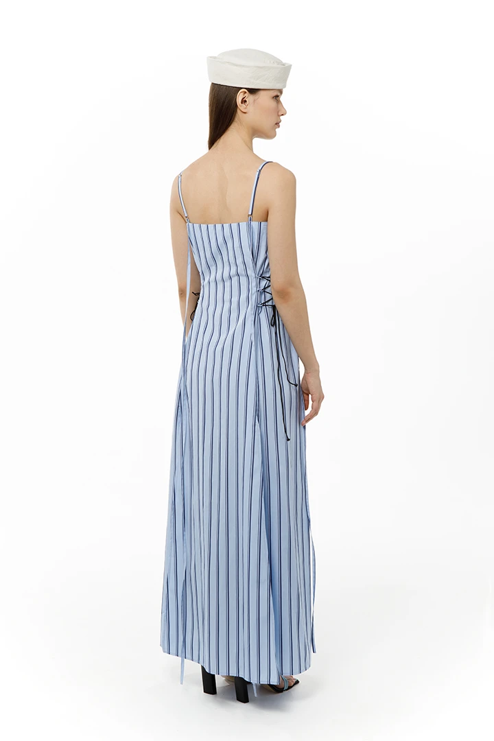 Платье Assol (Цвет Голубой в синюю полоску, Размер 44/S, Состав 100%  хлопок)