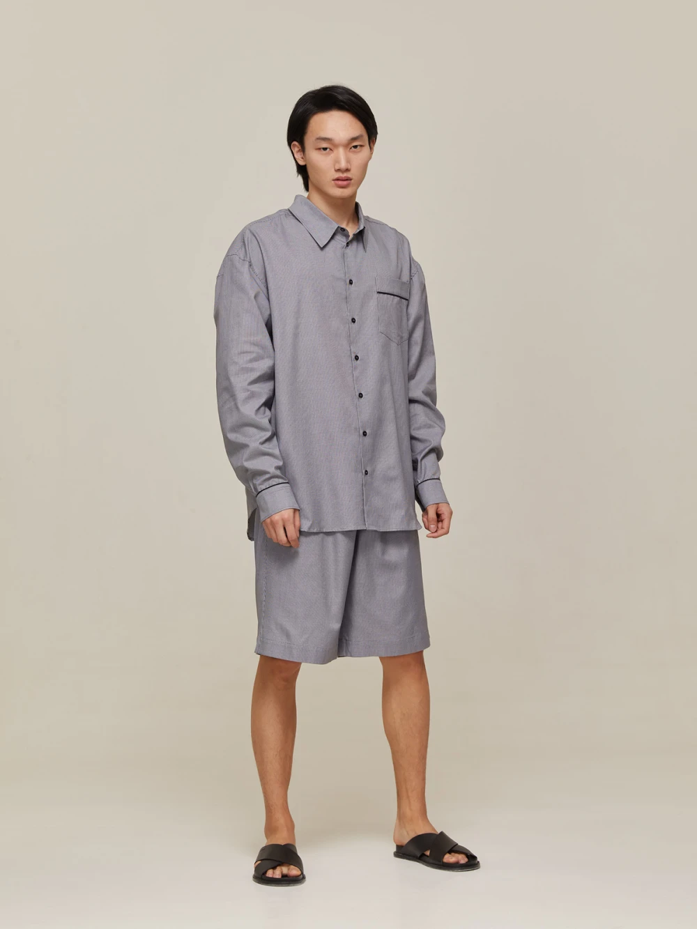 Пижама мужская Aries (Цвет Чёрно-белый в клетку, Размер L, Состав 100% хлопок)