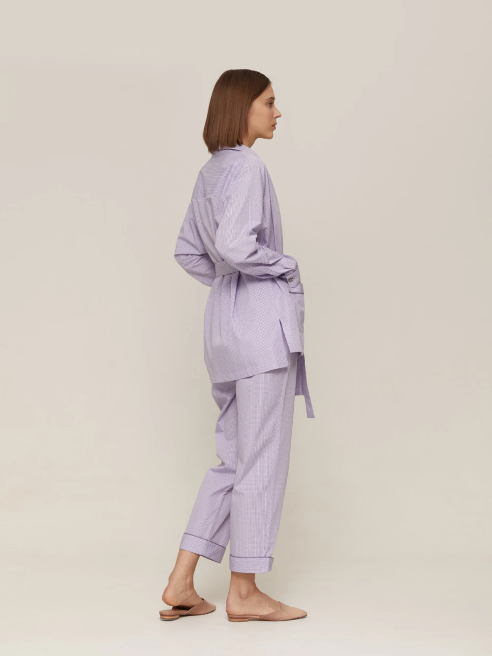 Костюм Aysha (Цвет Фиолетовый в клетку, Размер S, Состав 100% хлопок)