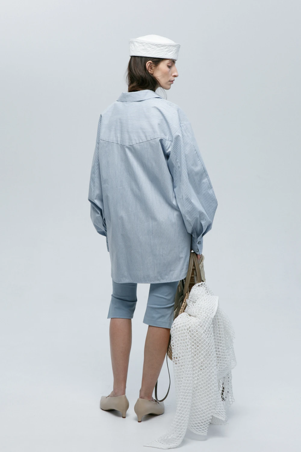 Платье-рубашка Elen (Цвет Голубой в полоску, Размер 44/S, Состав 80% Хлопок, 20% Полиамид)