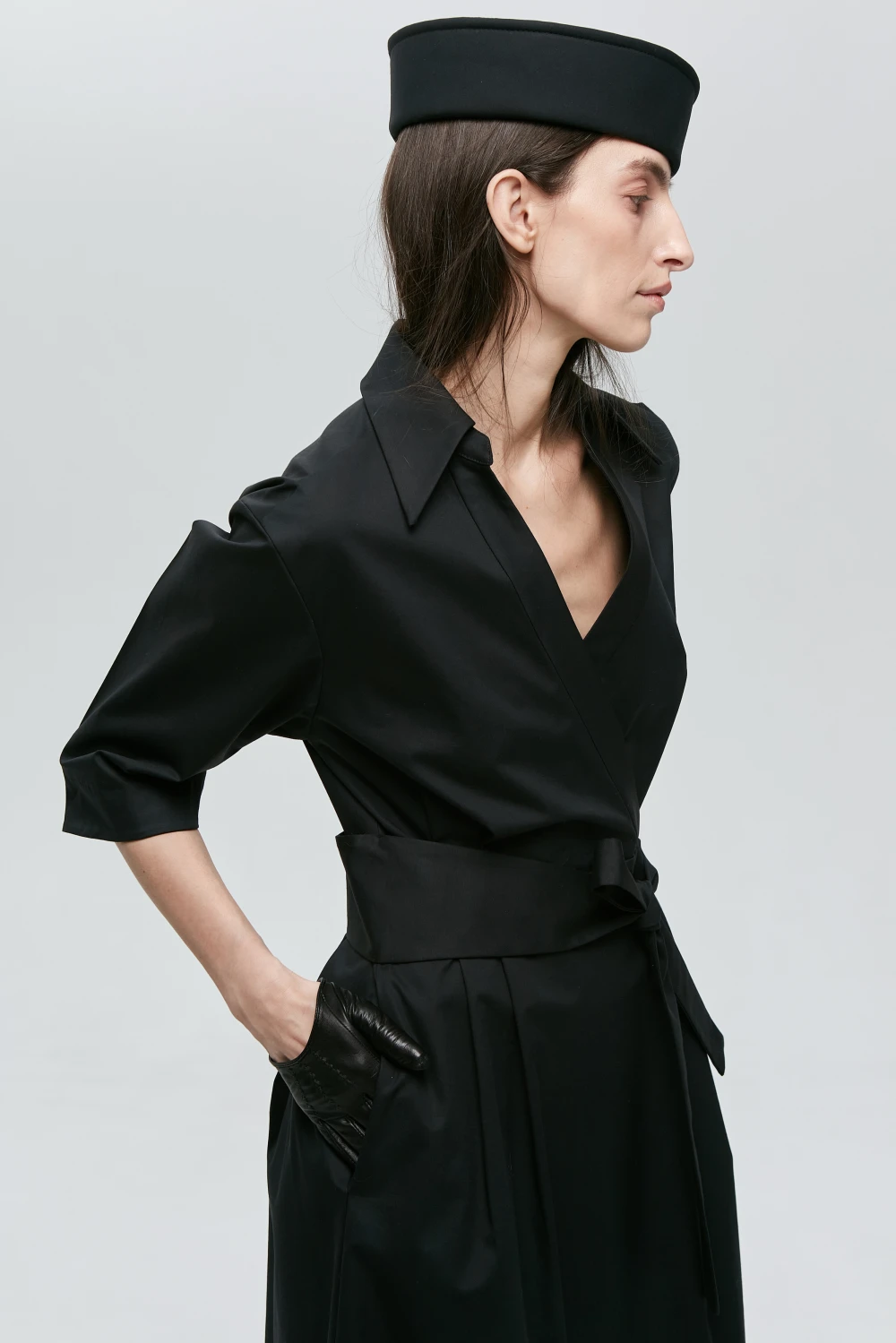 Платье Makovka (Цвет Чёрный, Размер 44/S, Состав 53% Хлопок, 42% Вискоза, 5% Эластан)