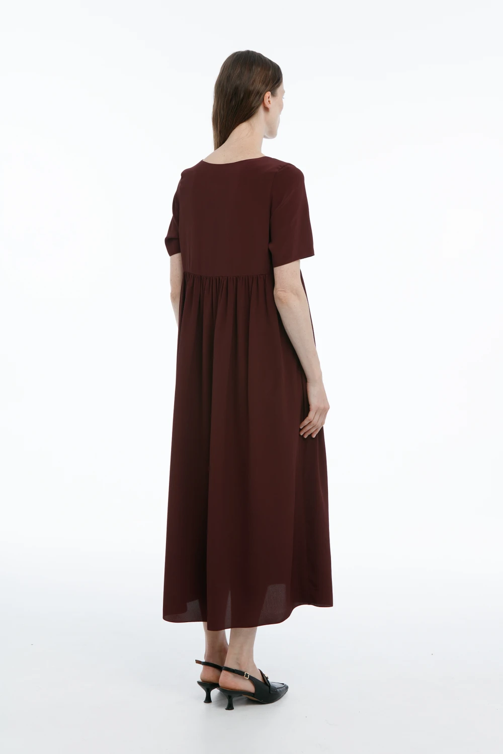 Платье Palm (Цвет Бордо, Размер 44/S, Состав 67%  Ацетат, 33% Шелк)