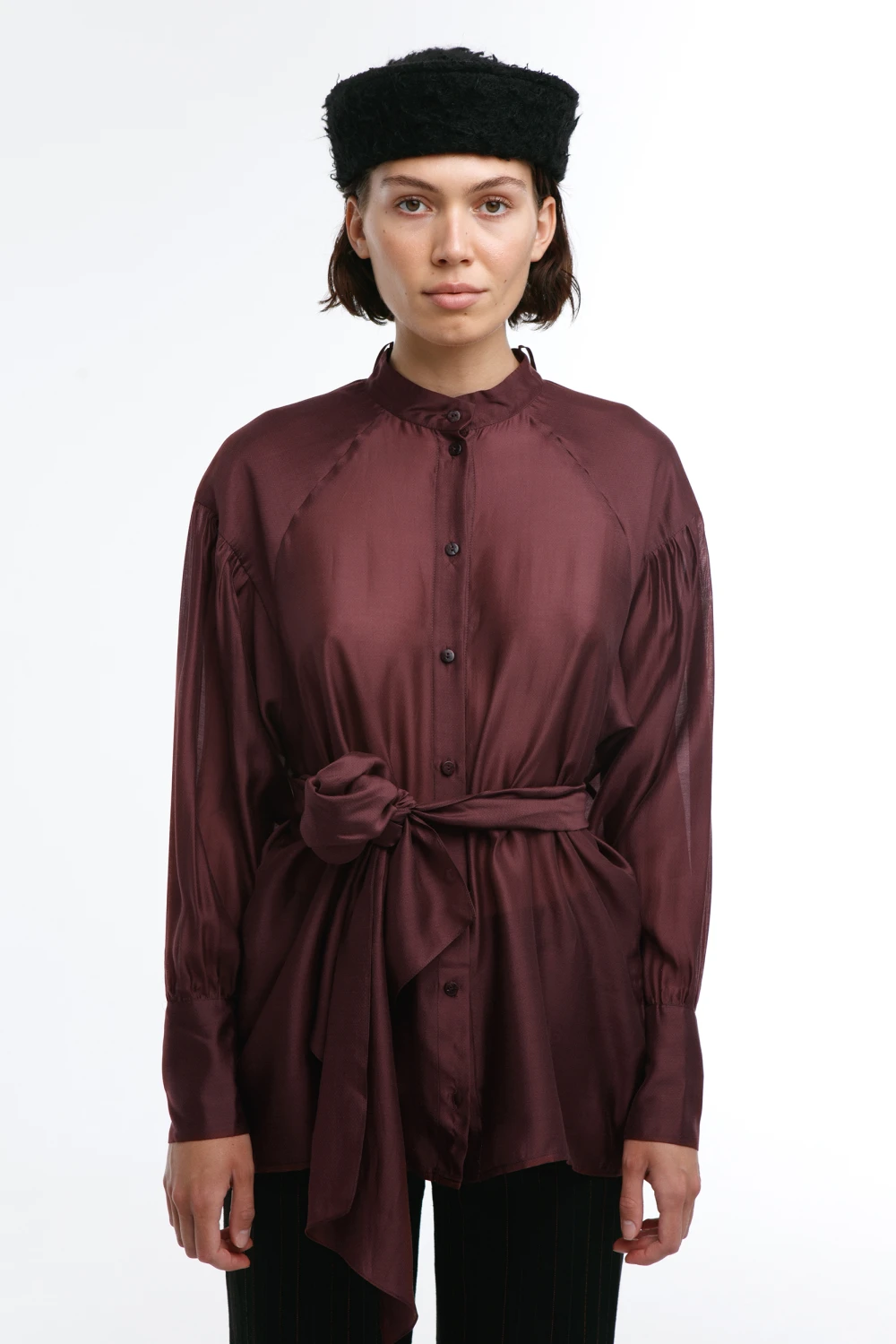 Блузка Grace (Цвет Бордо, Размер 44/S, Состав 80% Тенсел, 20% Полиэстер)