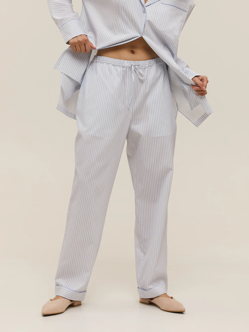 Костюм Aysha (Цвет Белый в полоску, Размер S, Состав 100% хлопок)