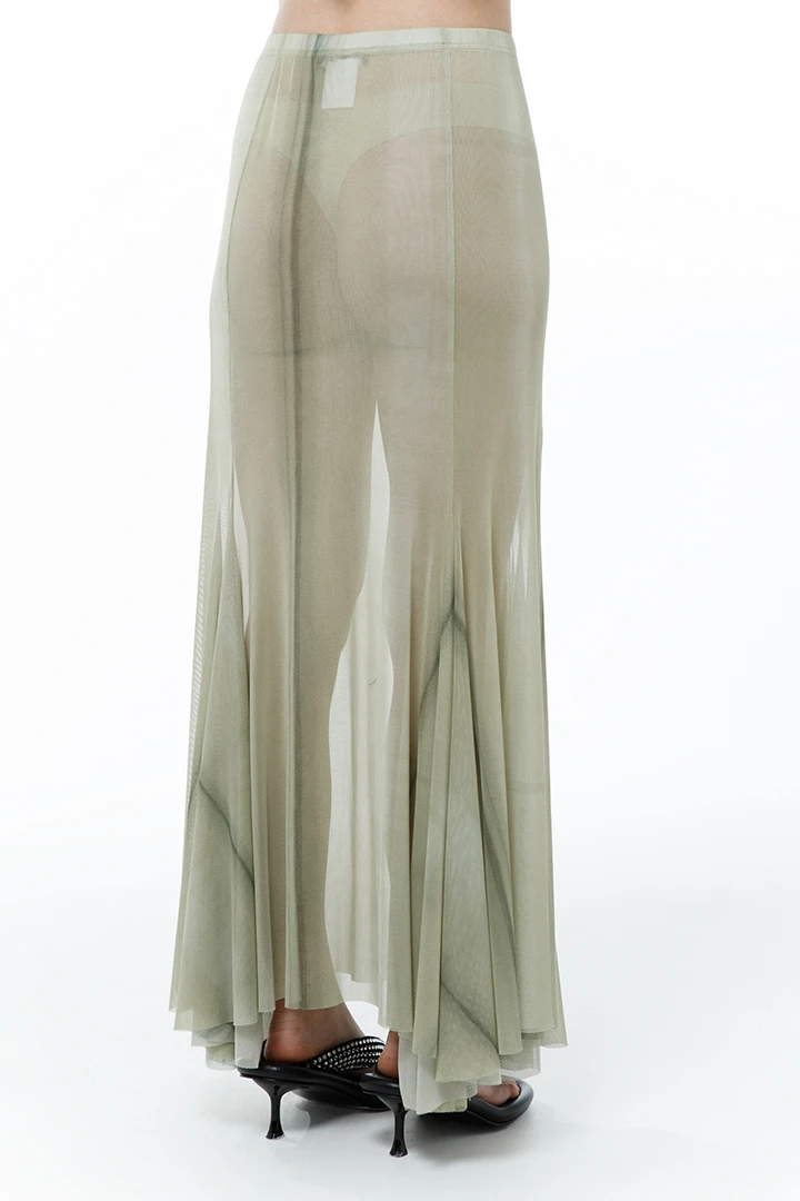 Юбка Crystal (Цвет Зелёный в полоску, Размер 44/S, Состав 100% полиамид)