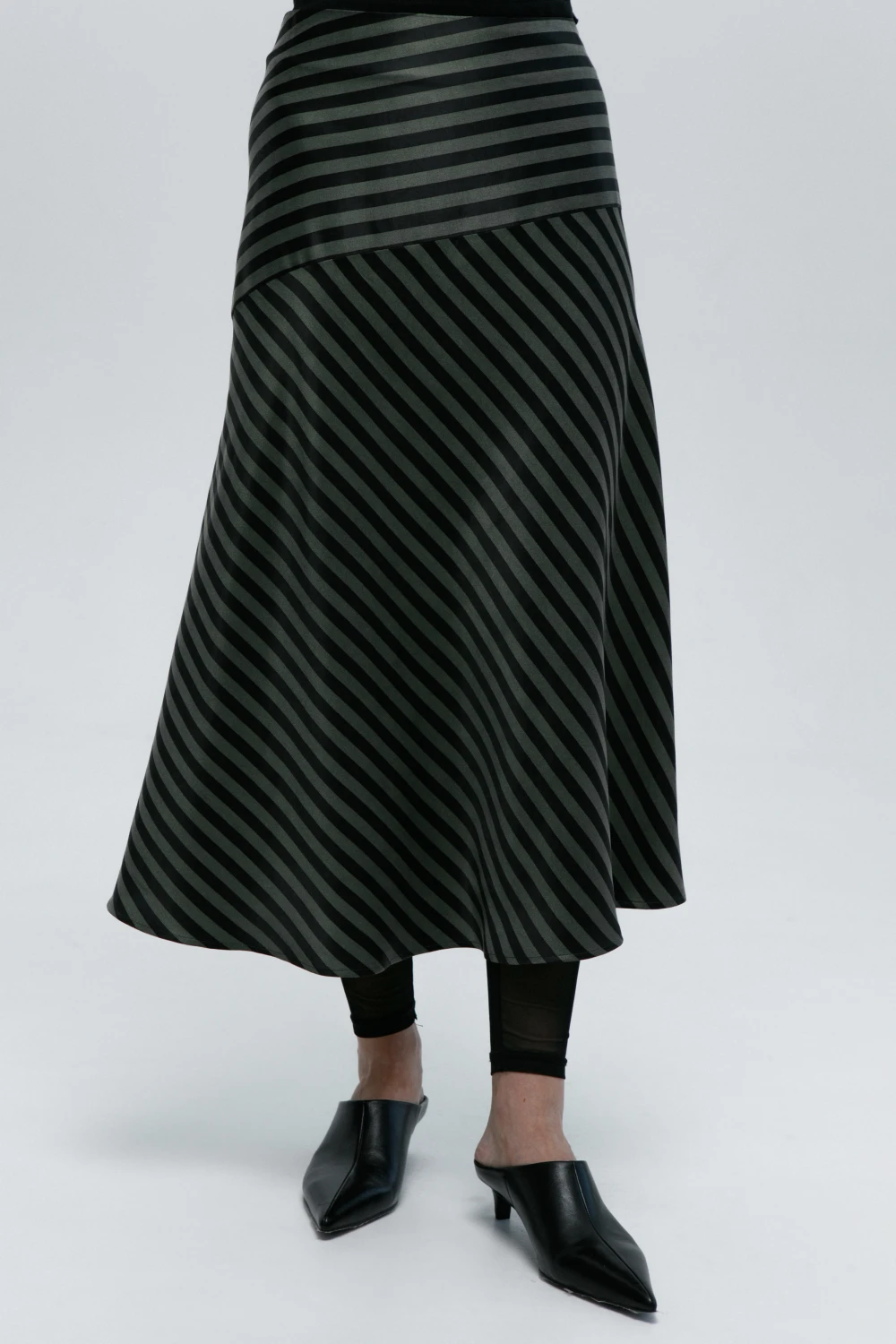 Юбка Andra (Цвет Хаки полоска, Размер 44/S, Состав 100% Ацетат)