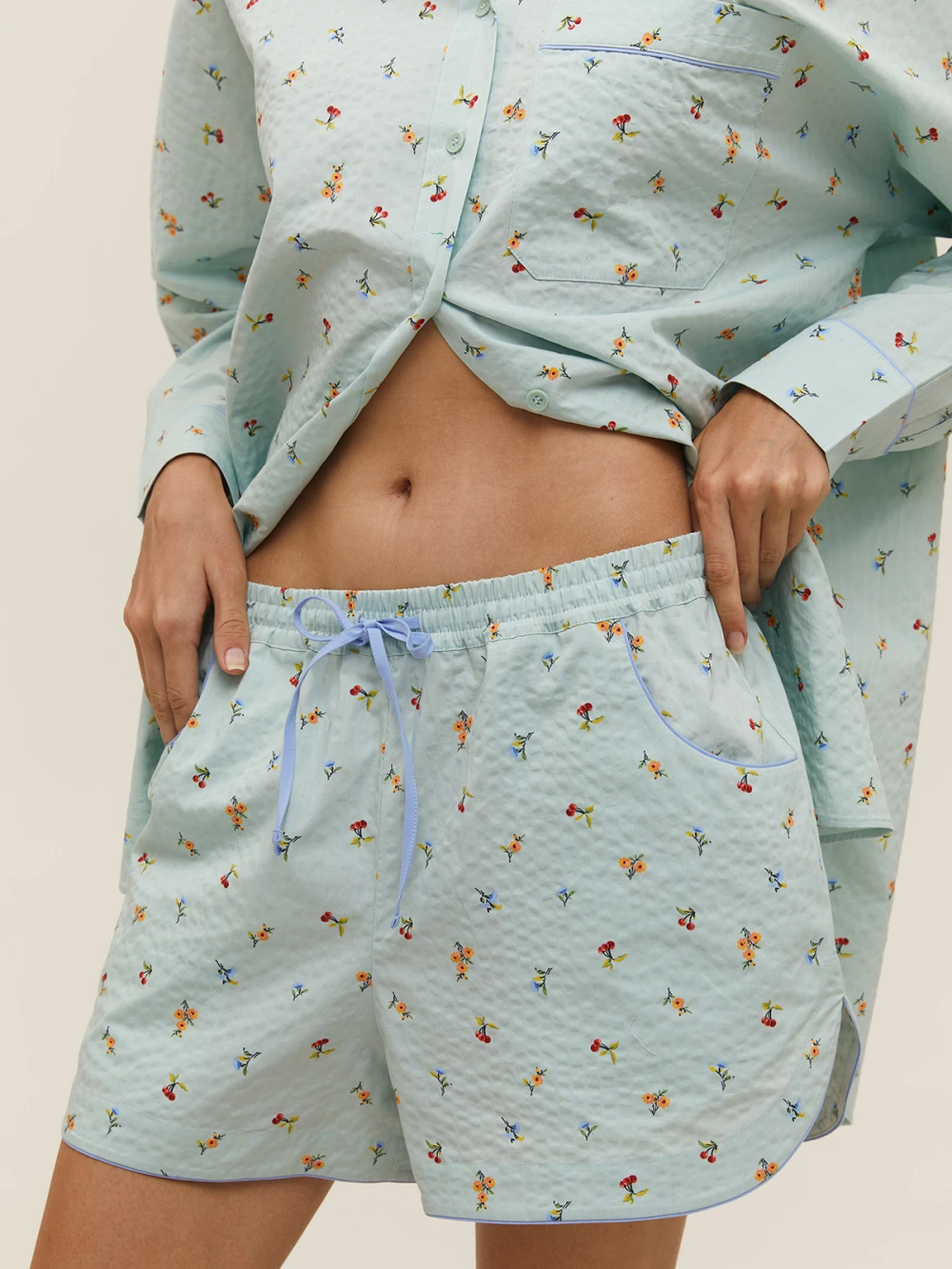 Костюм Atra (Цвет Мятный в цветок, Размер S, Состав 100% хлопок)