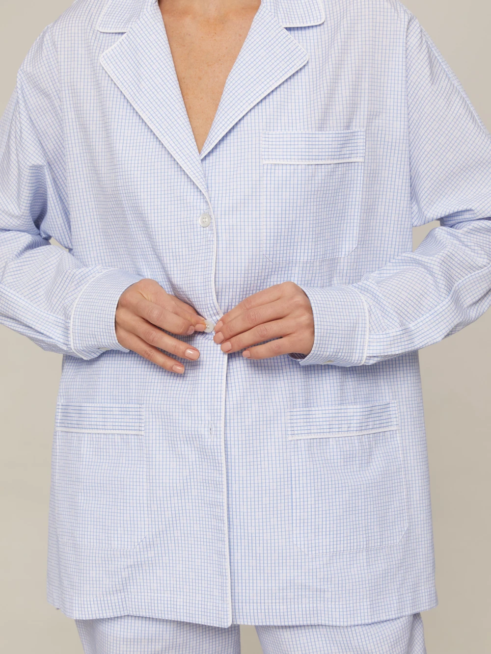 Костюм Aysha (Цвет Голубой в клетку, Размер S, Состав 100% хлопок)