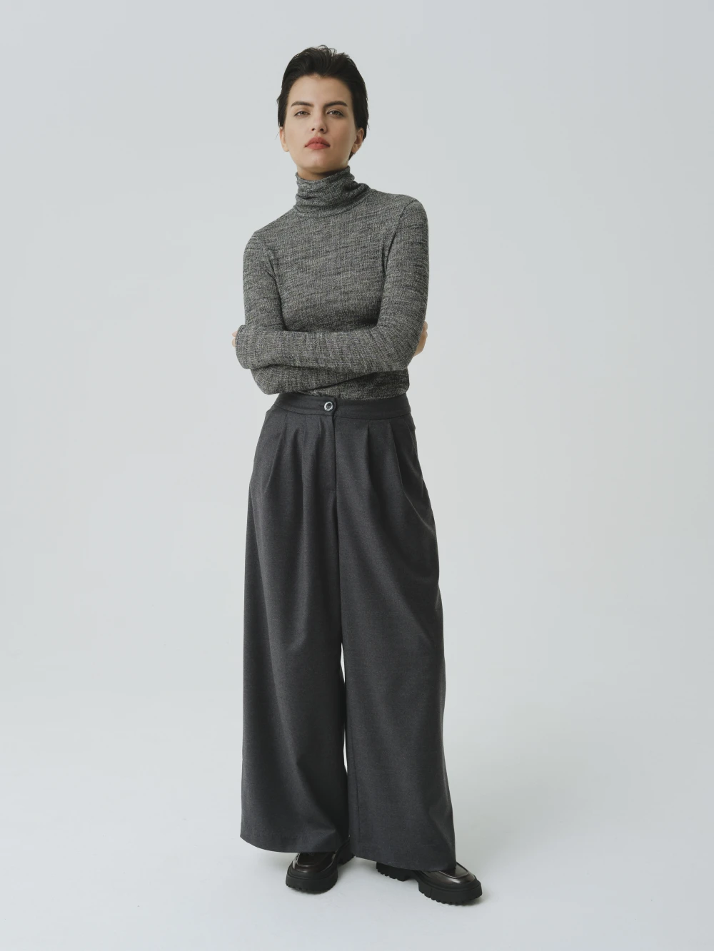 Брюки ILU (Цвет Тёмно-серый, Размер S, Состав 96% шерсть, 4% эластан)