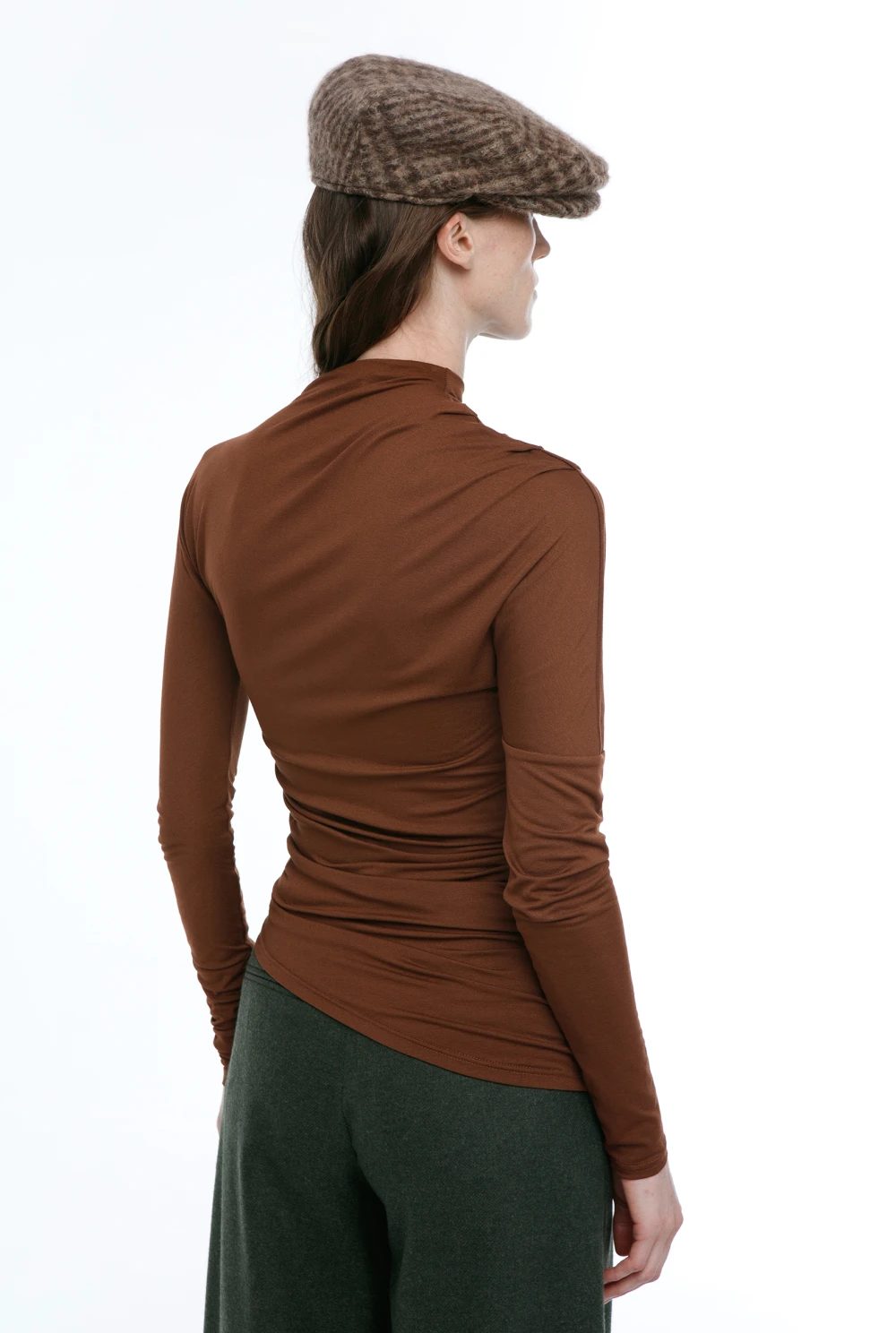 Лонгслив Drape (Цвет Терракот, Размер 44/S, Состав 97% вискоза, 3% эластан)