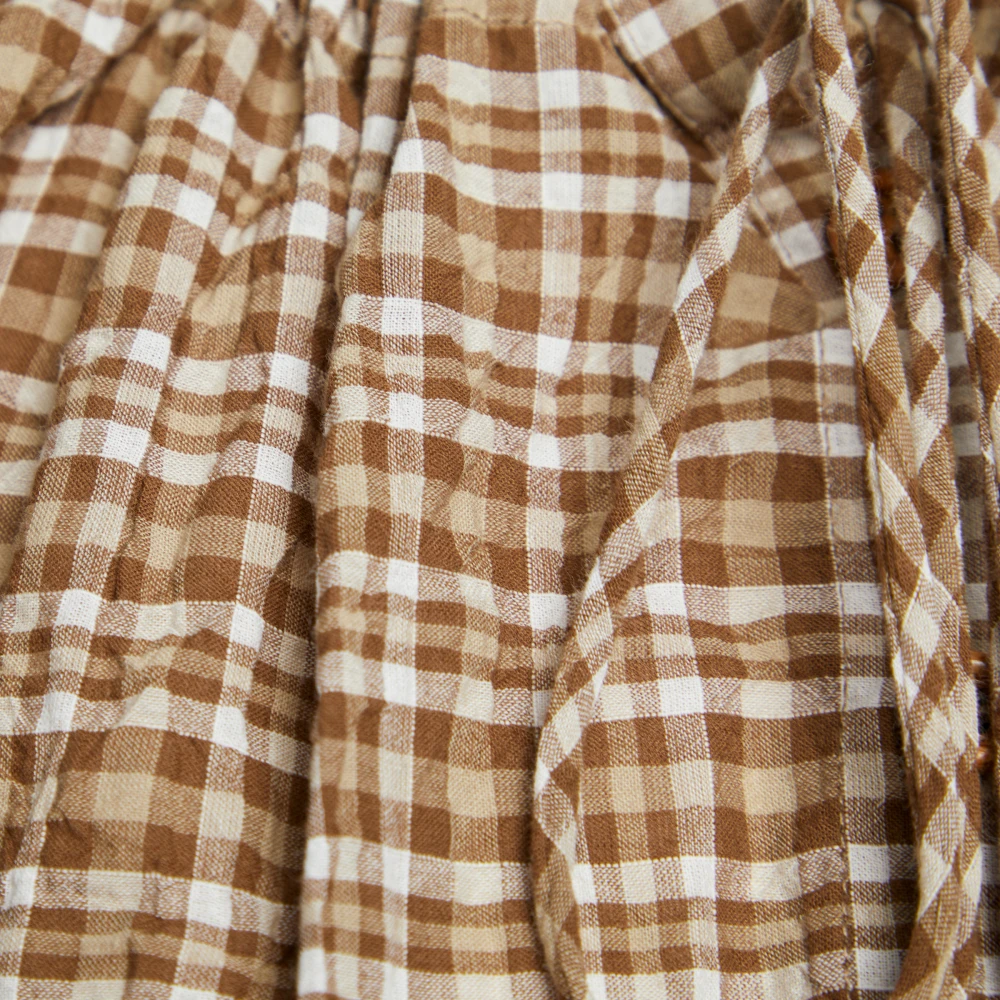 Блузка TGIF (Цвет Коричневая клетка, Размер 44/S, Состав 100%  хлопок)