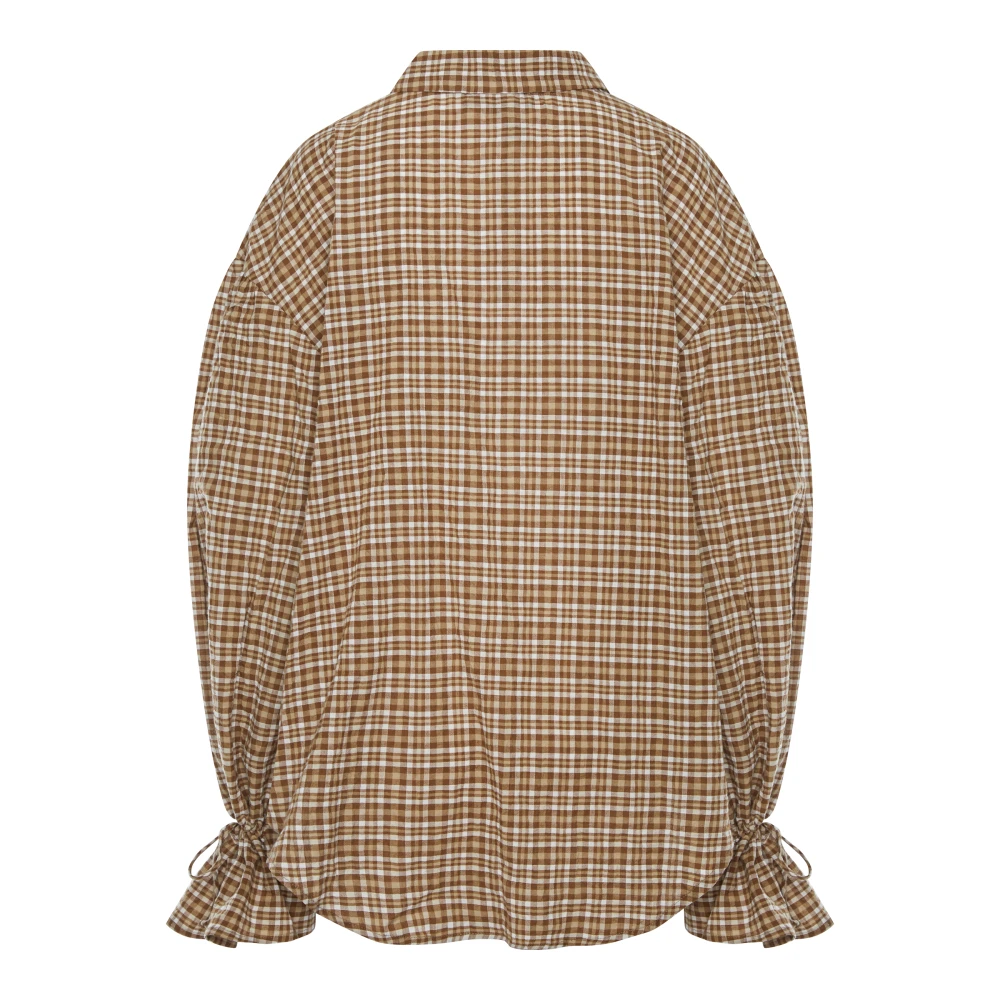 Блузка TGIF (Цвет Коричневая клетка, Размер 44/S, Состав 100%  хлопок)