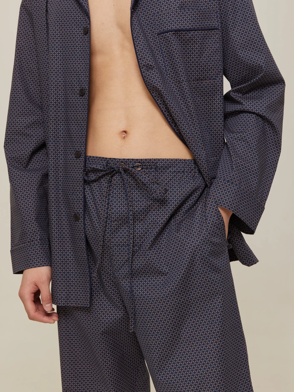 Пижама мужская Ulf (Цвет Тёмно-синий с узором, Размер L, Состав 100% хлопок)