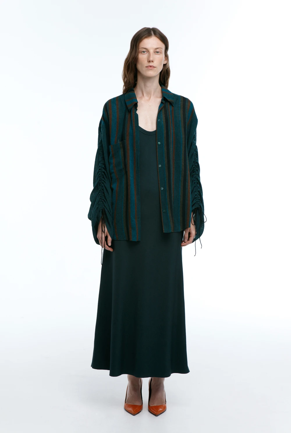 Рубашка Curtains ( Цвет Зелёный в полоску )