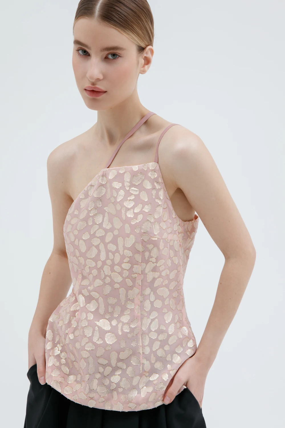 Топ Silvi (Цвет Розовый с блеском, Размер L)