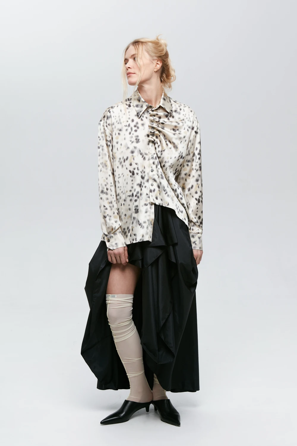 Рубашка VAL ( Цвет Молочный в пятнышко )