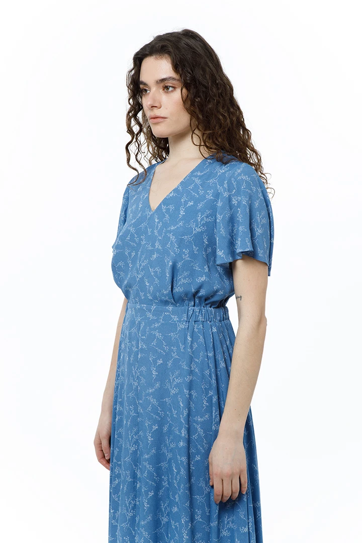 Платье Nymph (Цвет Голубой в цветок, Размер 44/S, Состав 100% вискоза)