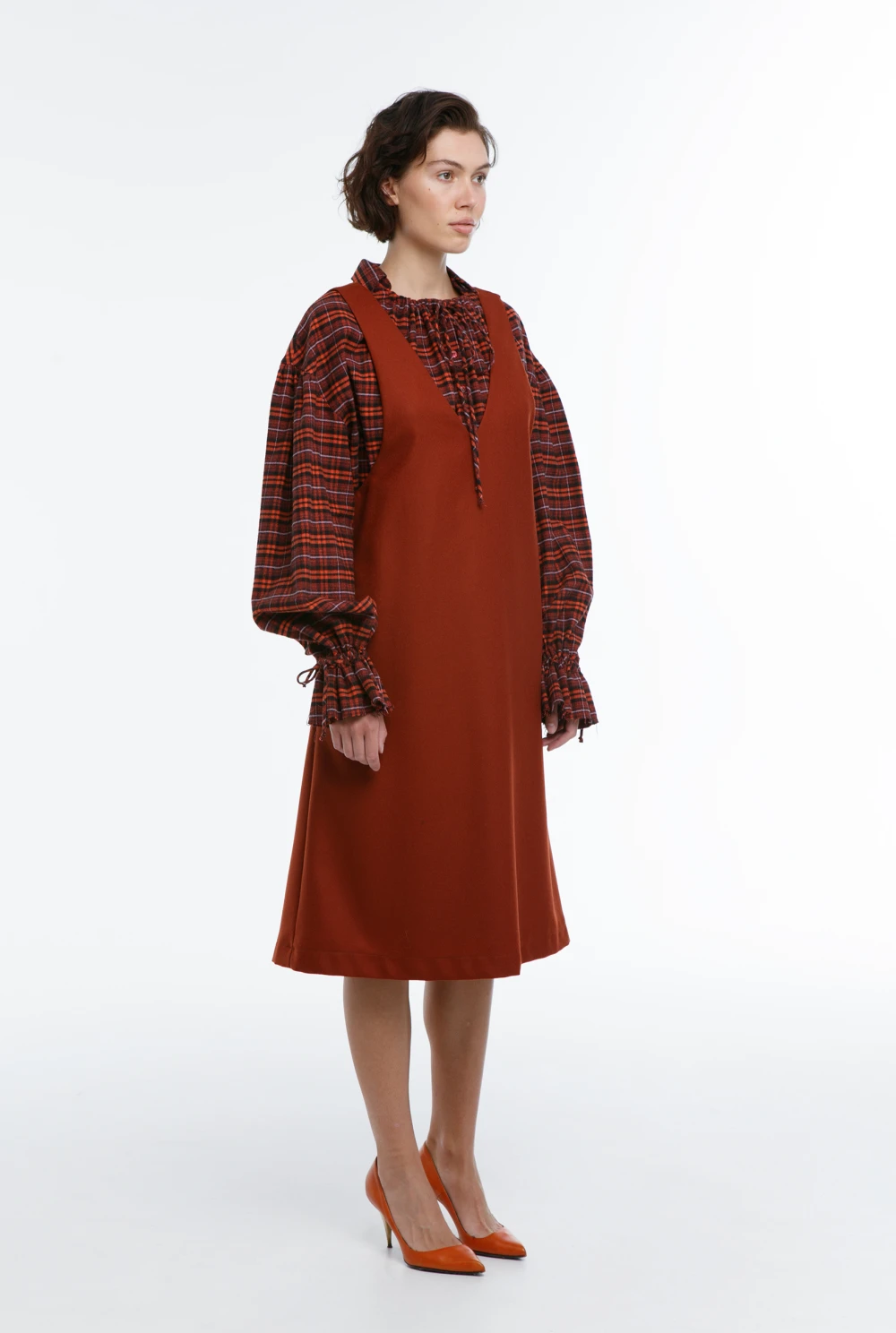 Блузка TGIF (Цвет Чёрно-красная клетка, Размер 44/S, Состав 100%  хлопок)