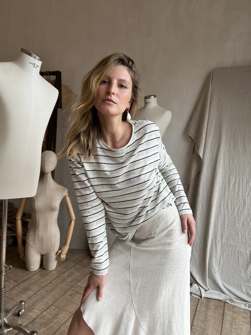 Лонгслив Dad's ( Цвет Серо-белая полоска )