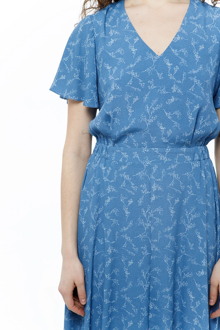 Платье Nymph (Цвет Голубой в цветок, Размер 44/S, Состав 100% вискоза)