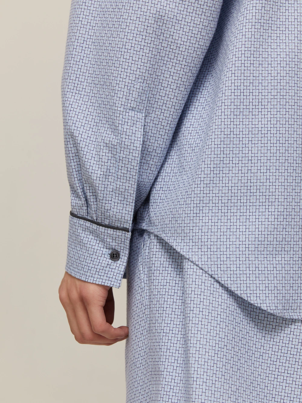 Пижама мужская Aries (Цвет Голубой с узором, Размер L, Состав 100% хлопок)