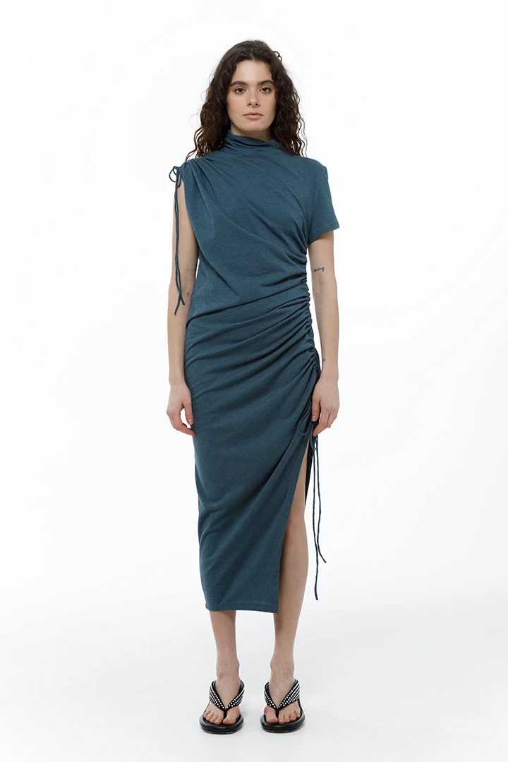 Платье Always Late (Цвет Морская волна, Размер 44/S, Состав 100%  хлопок)