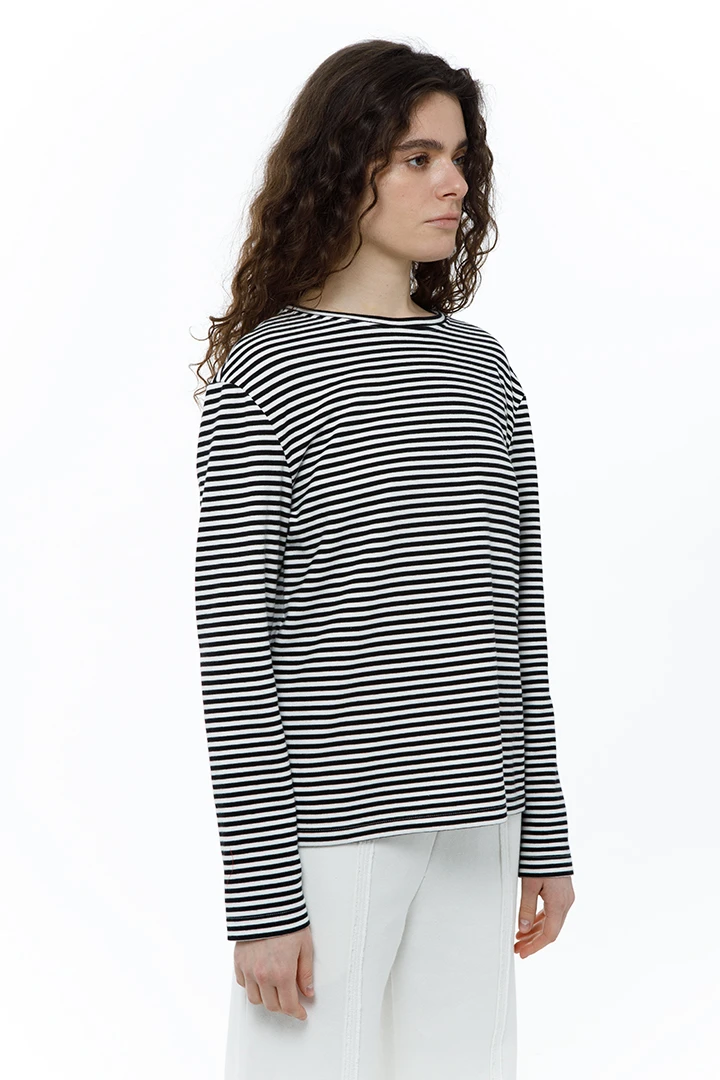 Лонгслив Dad's ( Цвет Чёрно-белая полоска )