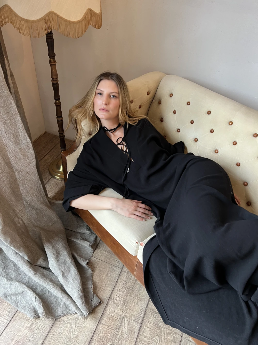 Накидка Linen ( Цвет Чёрный )