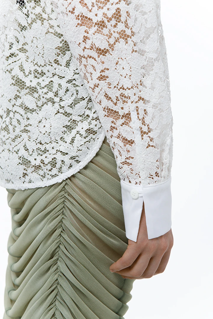 Блузка Romance (Цвет Белое-кружево, Размер 44/S, Состав 70% вискоза, 25% хлопок, 5% полиамид)