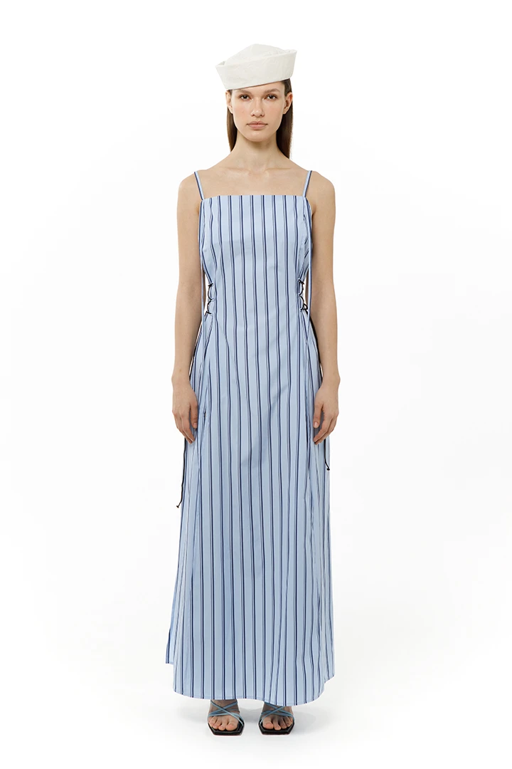 Платье Assol (Цвет Голубой в синюю полоску, Размер 44/S, Состав 100%  хлопок)