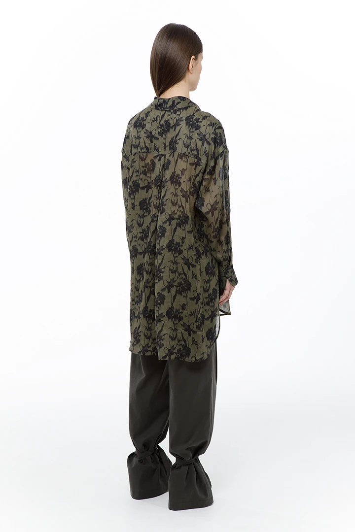 Блуза Athena (Цвет Хаки с принтом, Размер 44/S, Состав 100% рами)