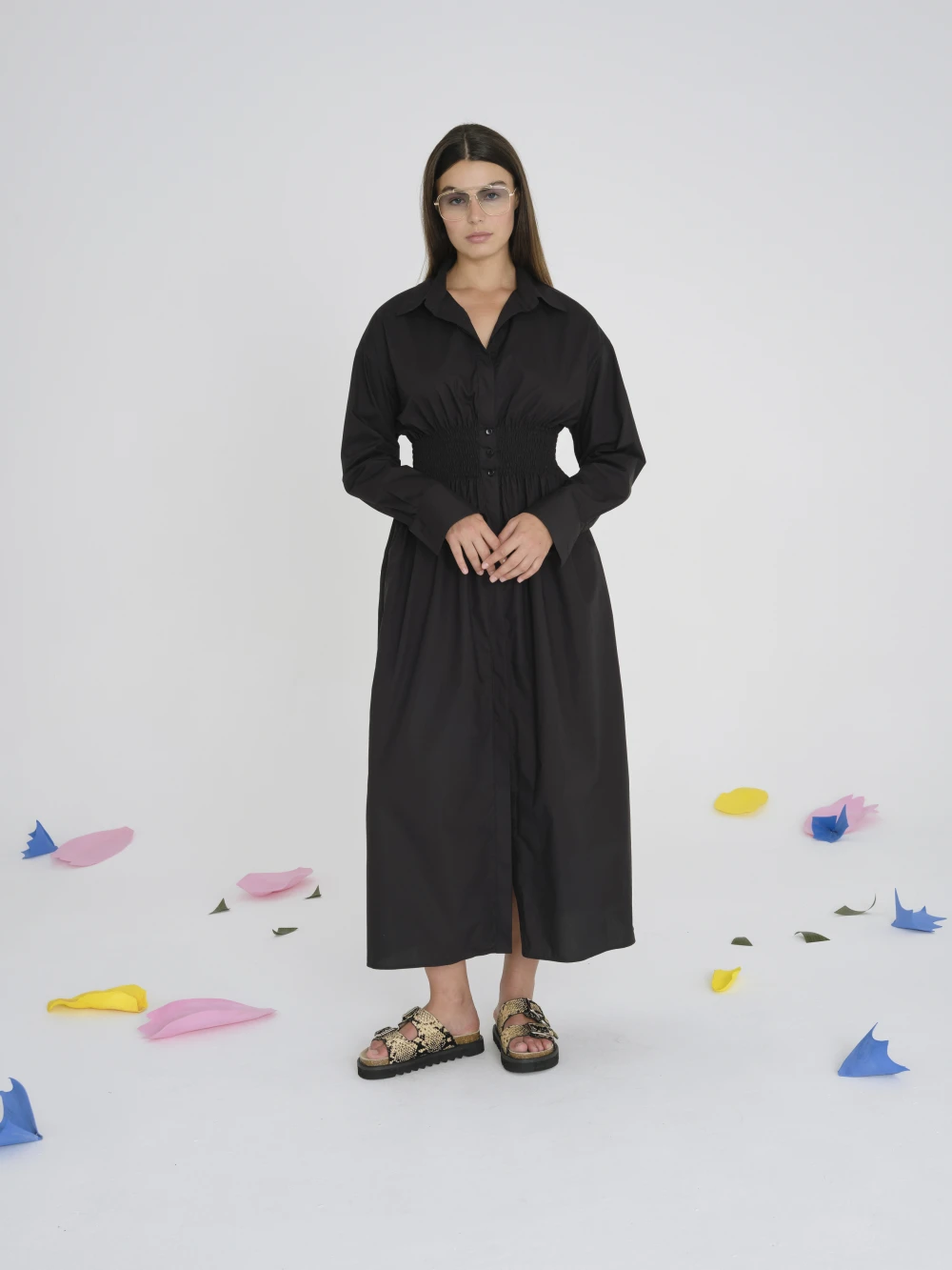 Платье Adeli (Цвет Чёрный, Размер 44/S, Состав 100% хлопок)