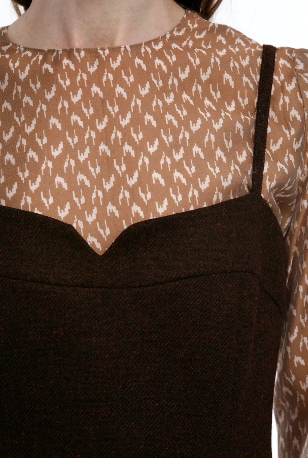 Платье Frock (Цвет Коричневый, Размер 44/S, Состав 100% шерсть)