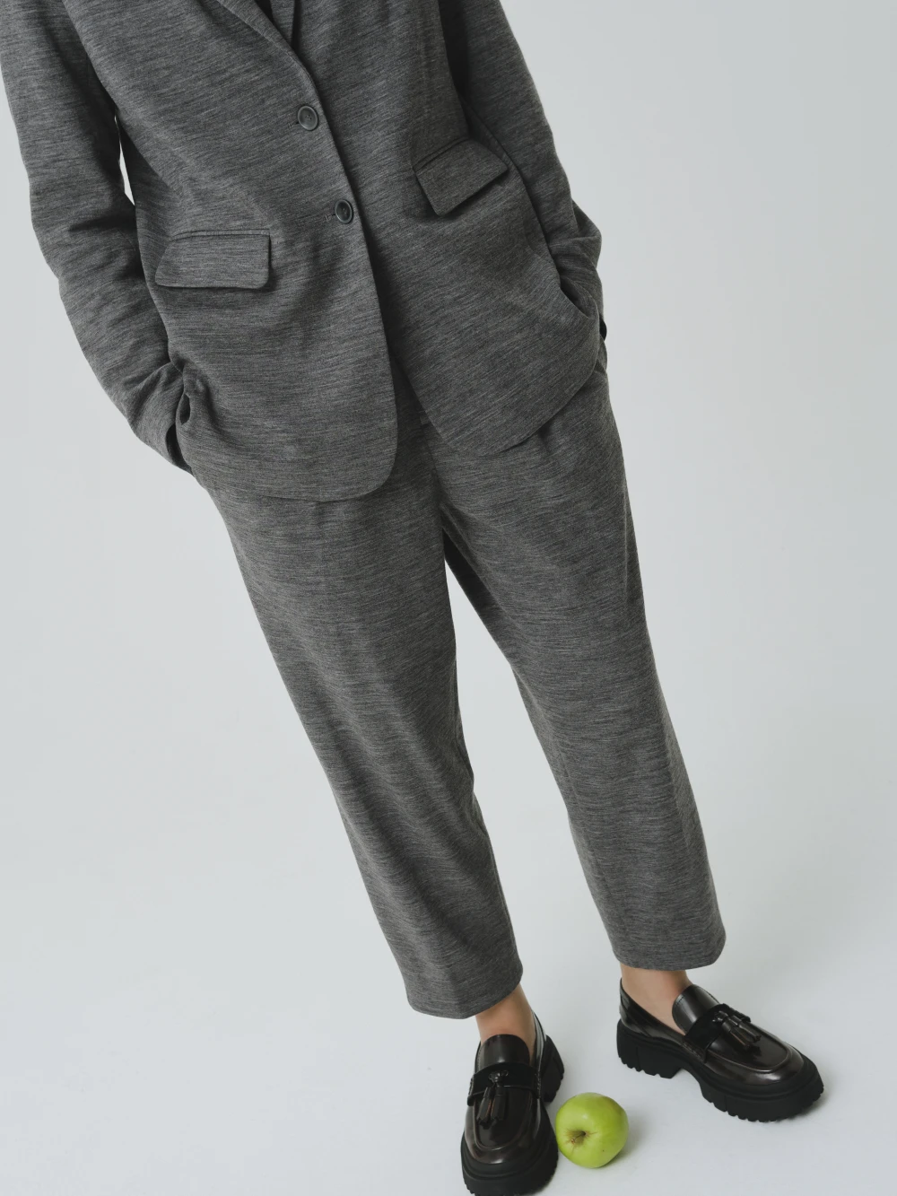 Брюки Nira (Цвет Серый меланж/светло-серый меланж, Размер S, Состав 80% шерсть, 17% кашемир, 3% эластан)