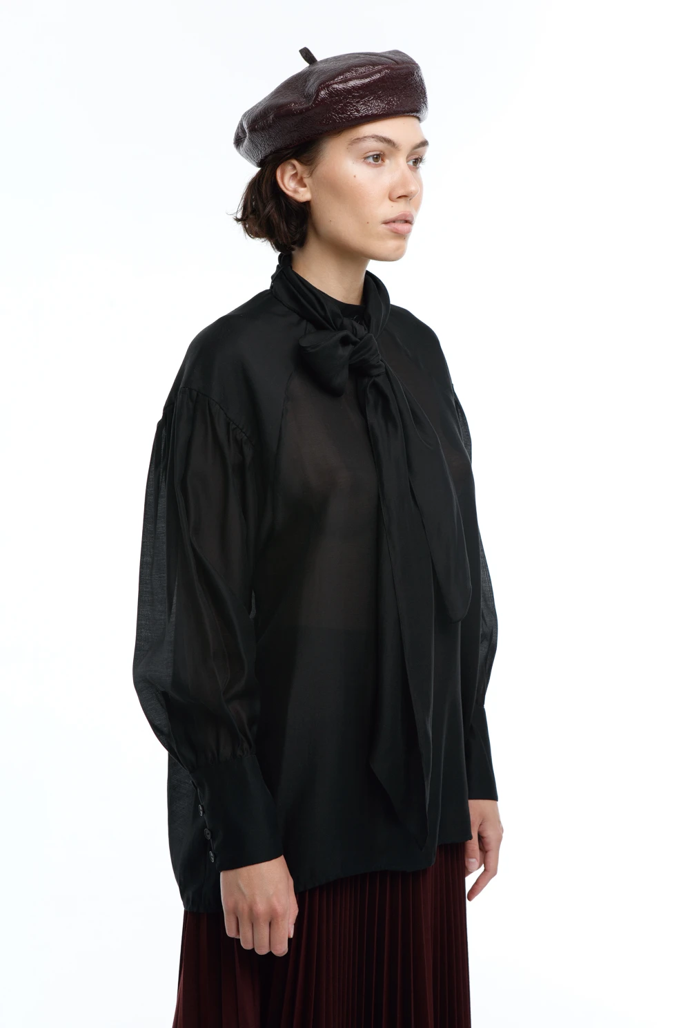 Блузка Grace (Цвет Чёрный, Размер 44/S, Состав 80% Тенсел, 20% Полиэстер)