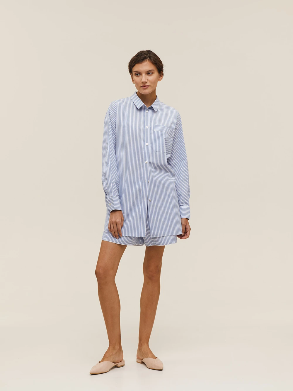 Костюм Atra (Цвет Голубой в полоску S, Размер, Состав 100% хлопок)