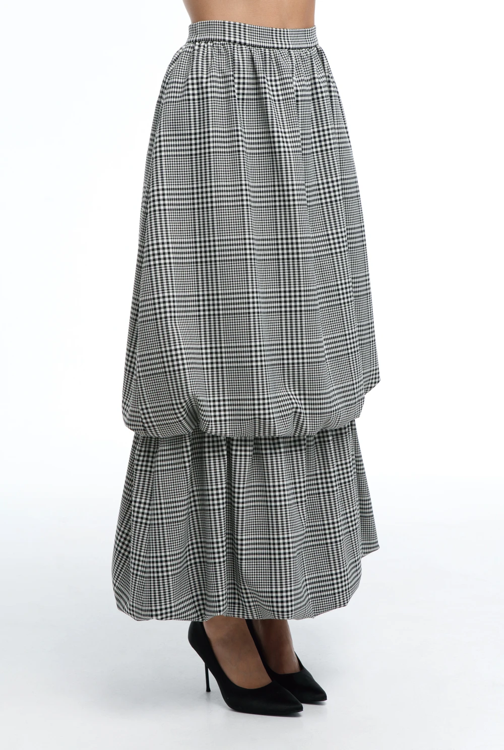 Юбка Cooperative (Цвет Чёрно-белая клетка, Размер 44/S, Состав 69% Полиэстер, 30% Вискоза, 1% Эластан)