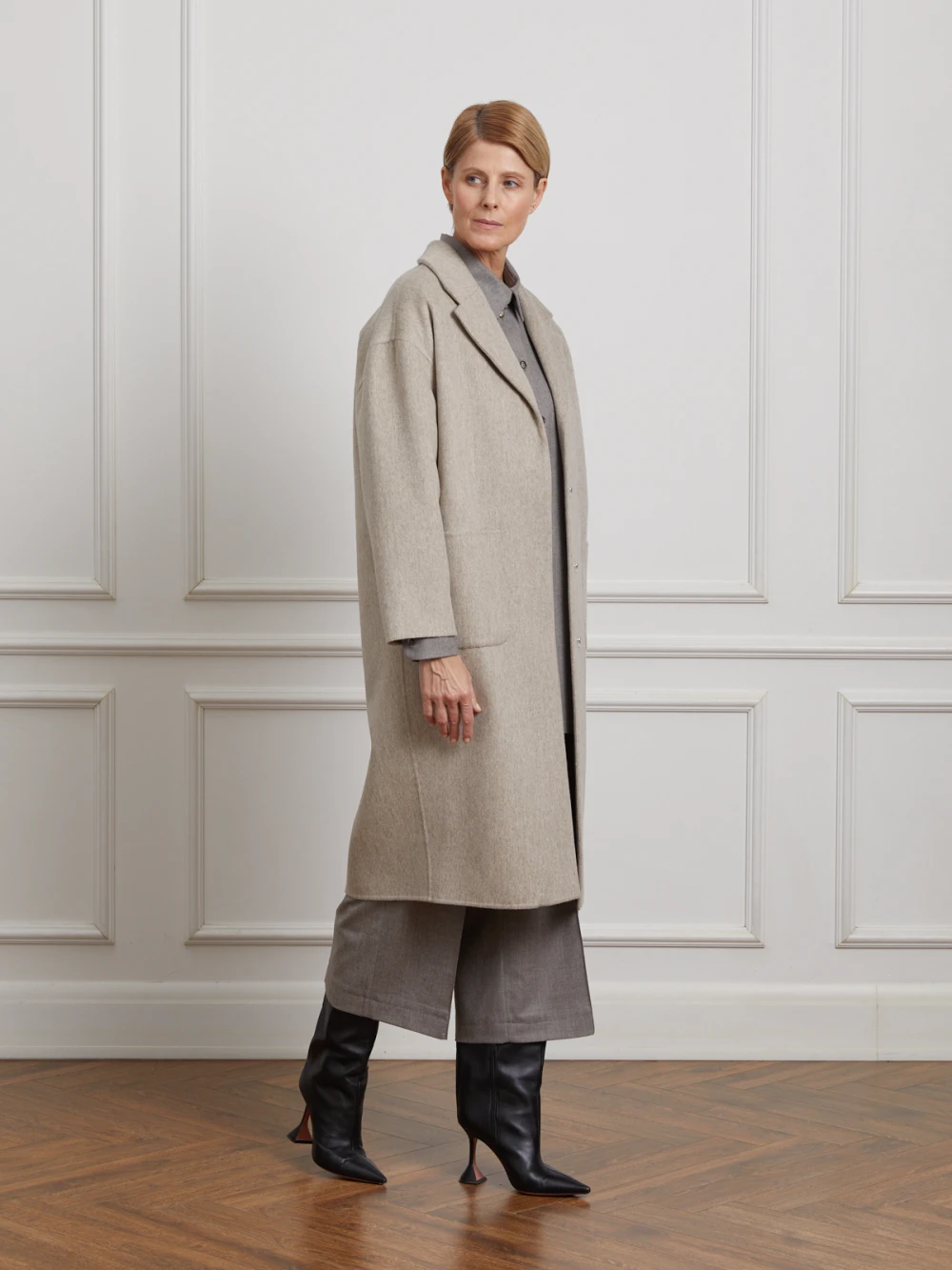 Пальто Lumba (Цвет Бежевый/Молочный, Размер S, Состав 90% шерсть, 10% кашемир)