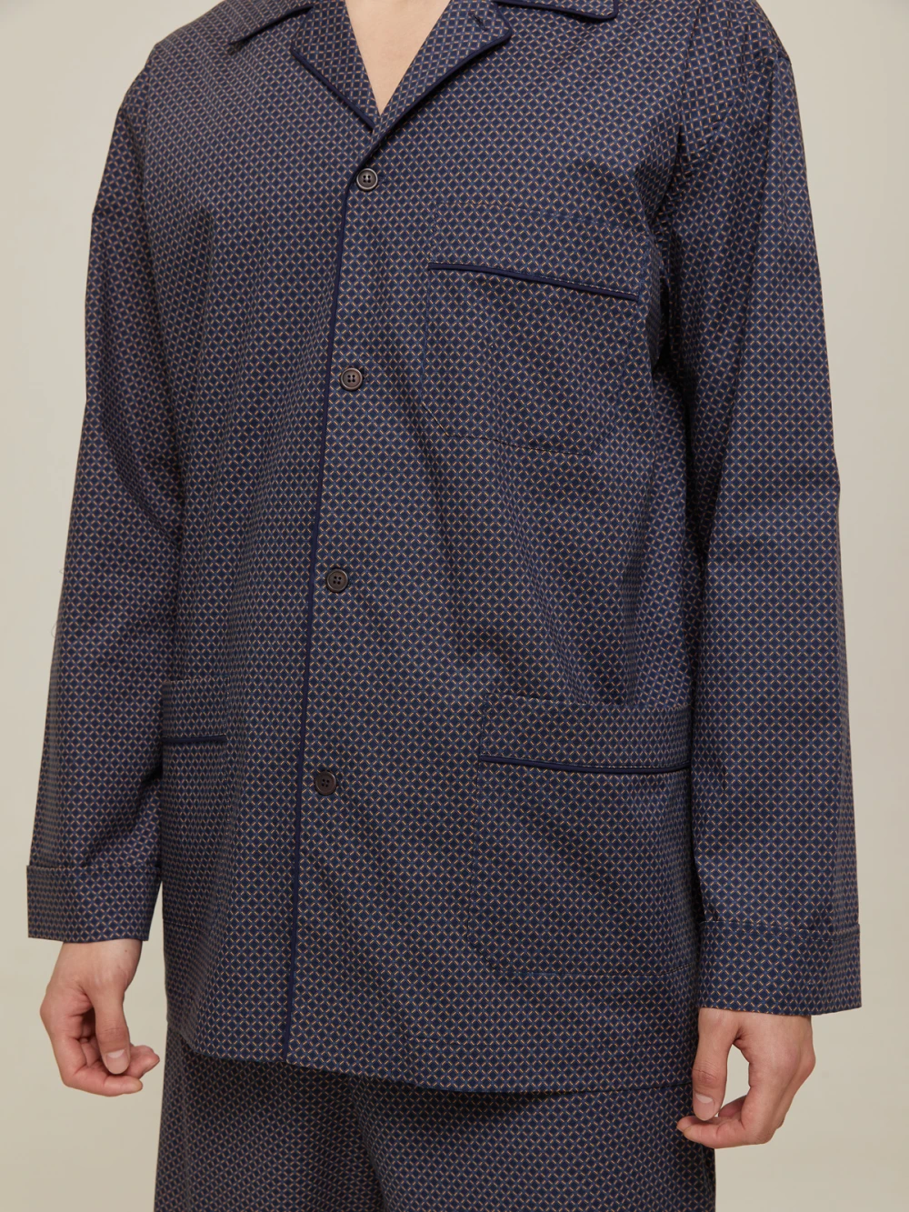 Пижама мужская Ulf (Цвет Тёмно-синий с узором, Размер L, Состав 100% хлопок)