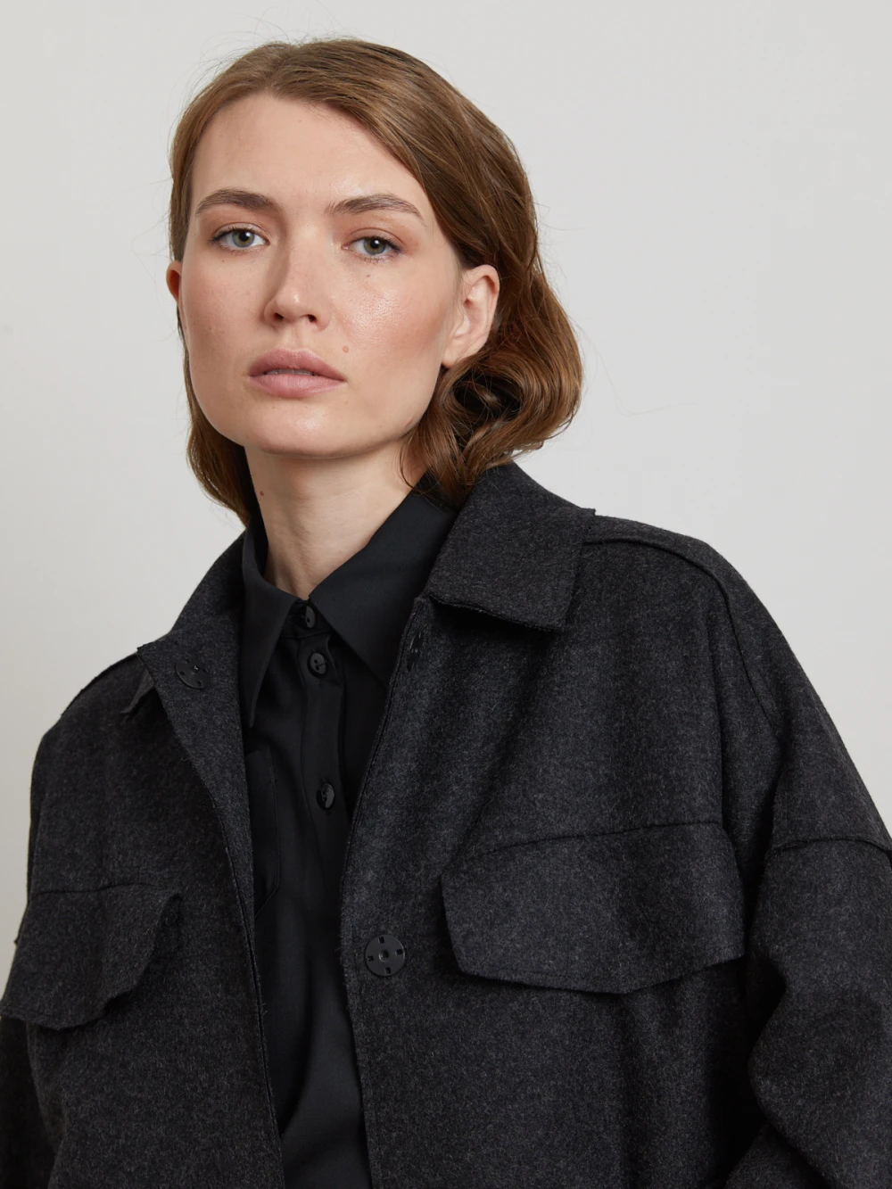 Куртка Vardi (Цвет Чёрный меланж, Размер S, Состав 75% шерсть, 25% акрил)