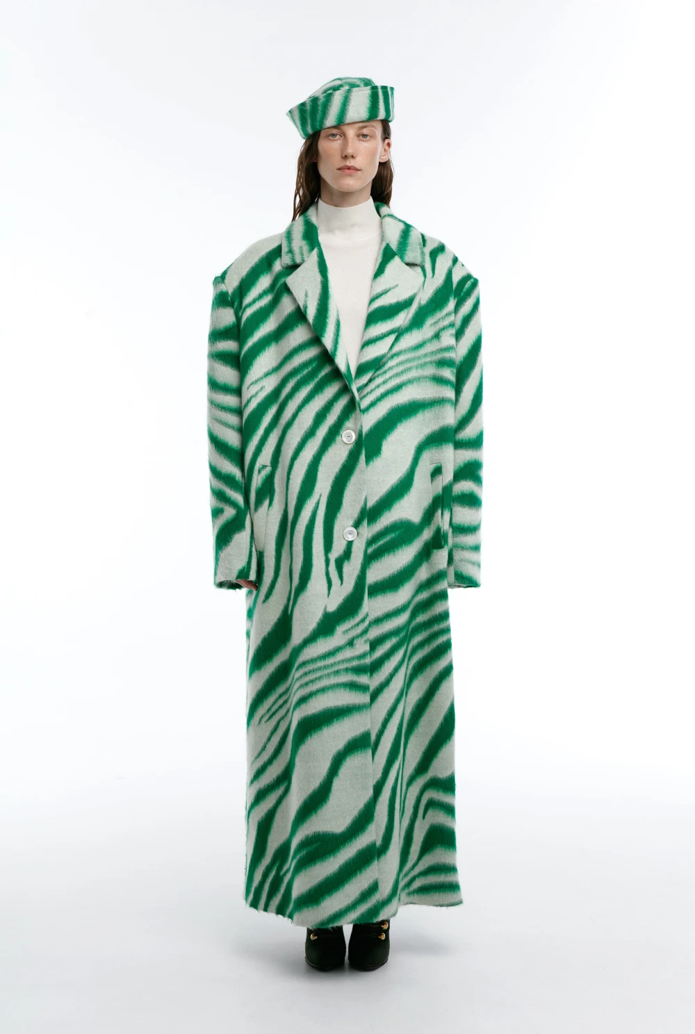 Пальто Forte-2 (Цвет Зелёный тигр, Размер S-M, Состав 100% шерсть)