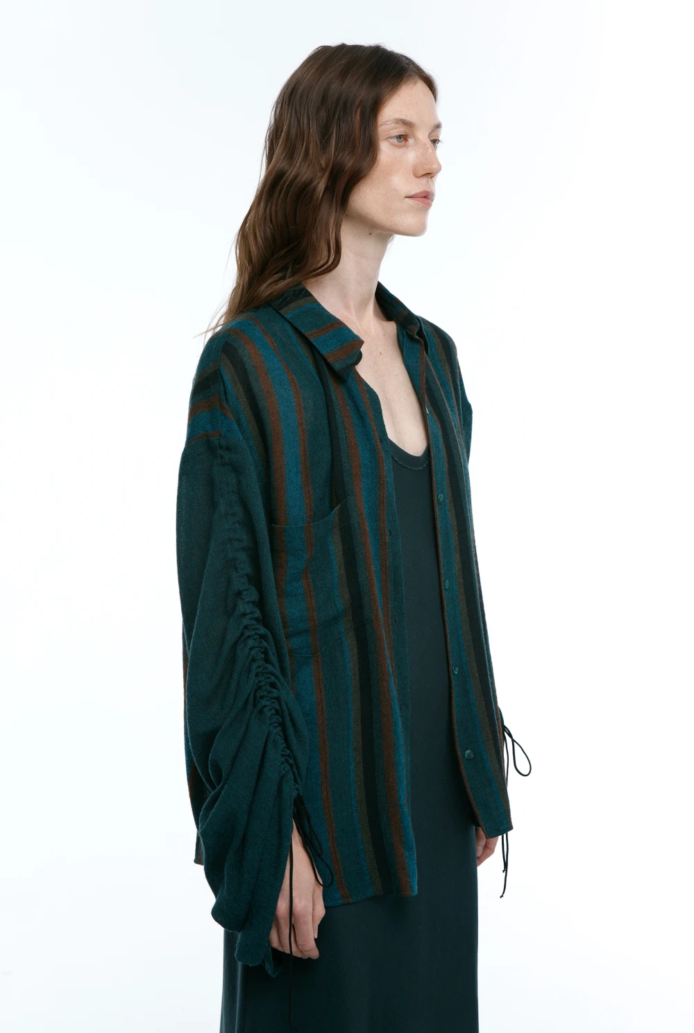 Рубашка Curtains ( Цвет Зелёный в полоску )