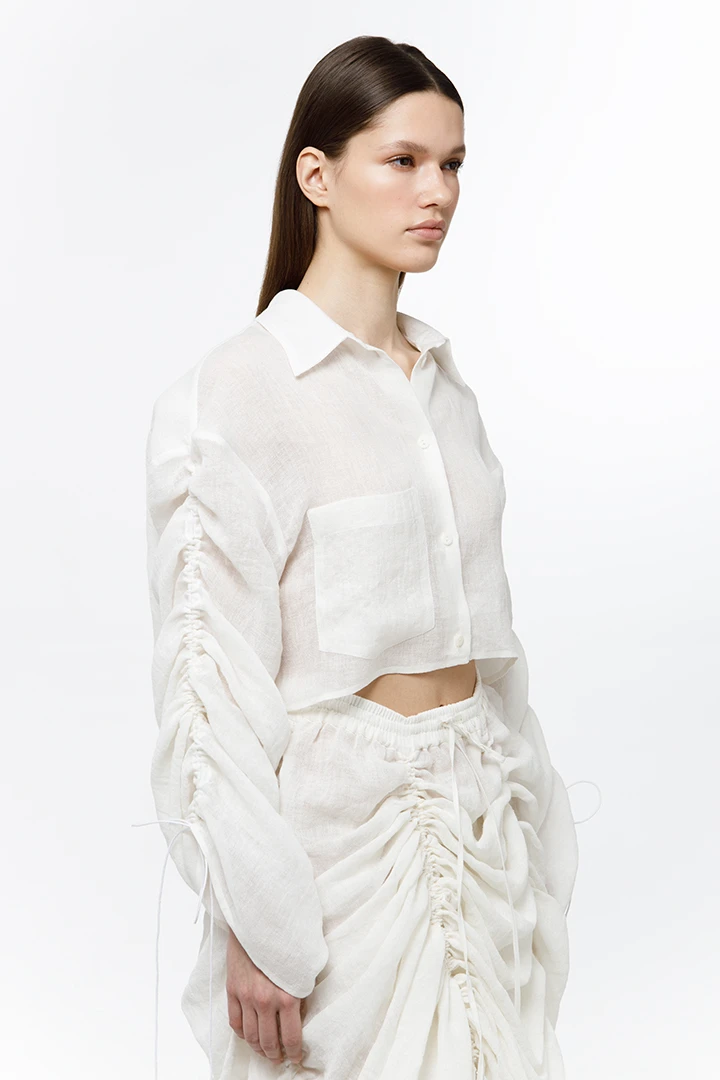 Рубашка Curtains (Цвет Белый, Размер 44/S, Состав 90% Лён,  10% Полиамид)