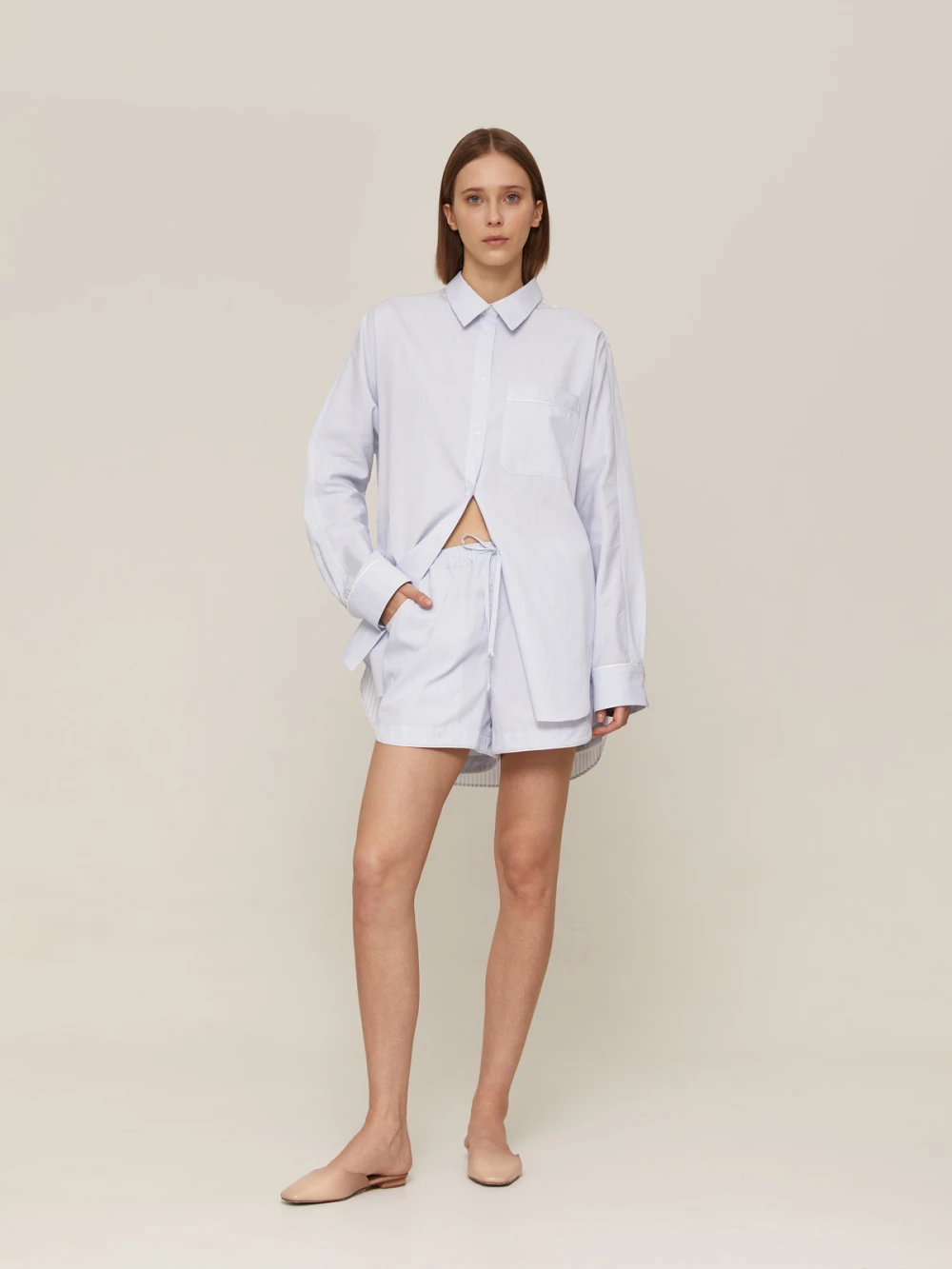 Костюм Atra (Цвет Сложный белый в полоску, Размер S, Состав 100% хлопок)